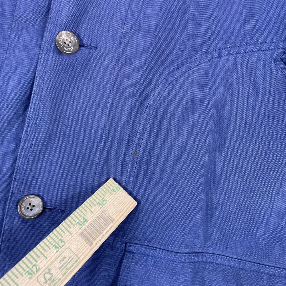 Polo Ralph Lauren Chore Jacket Mens XL Blue Canvas Corduroy Collar Barn Coat